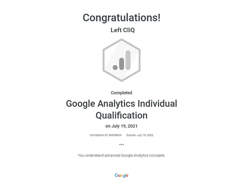 Google Analytics Individual Qualification Google